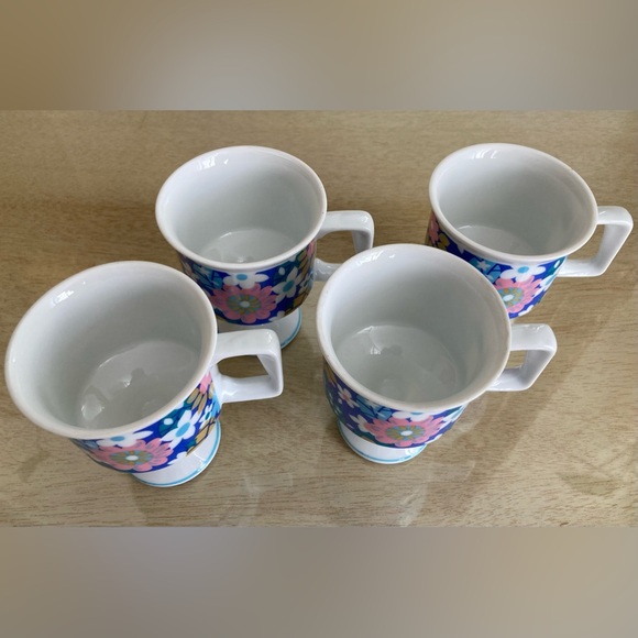 Funtastic Four! 1970’s flower child porcelain coffee mugs 🌸🌻🌸🌺🌻🌺🌻🌸🌻🌸 - Picture 5 of 7
